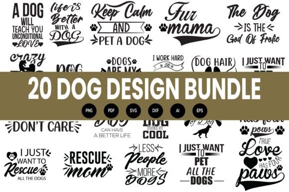 20 DOG SVG DESIGN BUNDLE