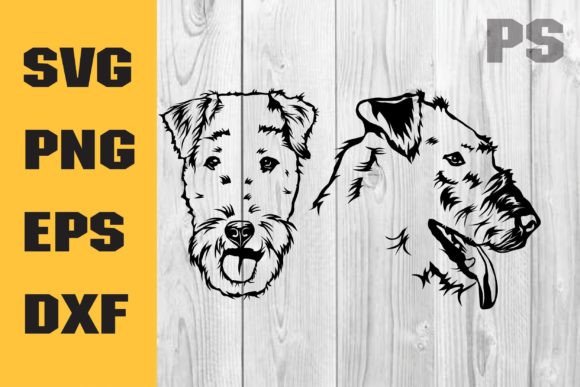 Airedale Terrier SVG for Real Embroidery Use