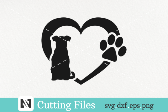 Heart and Dog Svg Vector File