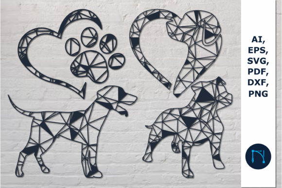 Laser Cut Wall Geometric Dog Svg Bundle