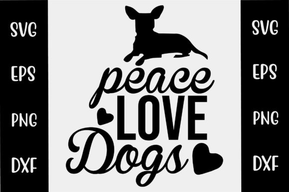 Peace Love Dogs SVG Design