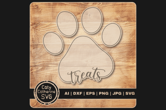 Treats Paw Print Pet Dog SVG